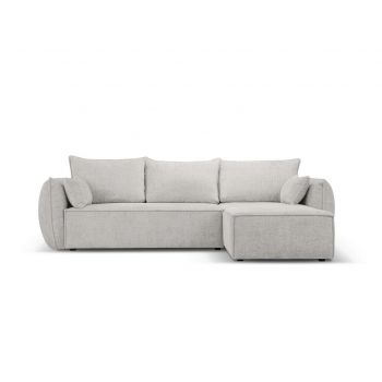 Coltar extensibil dreapta 4 locuri, Kaelle, Micadoni Home, BL, 252x165x87 cm, poliester chenille, gri deschis la reducere