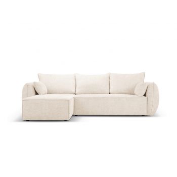 Coltar extensibil stanga 4 locuri, Kaelle, Micadoni Home, BL, 252x165x87 cm, poliester chenille, bej deschis la reducere