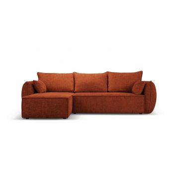 Coltar extensibil stanga 4 locuri, Kaelle, Micadoni Home, BL, 252x165x87 cm, poliester chenille, caramiziu la reducere