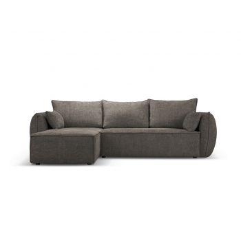 Coltar extensibil stanga 4 locuri, Kaelle, Micadoni Home, BL, 252x165x87 cm, poliester chenille, gri la reducere