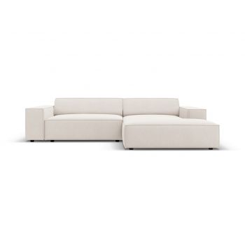 Coltar modular dreapta 3 locuri, Jodie, Micadoni Home, BL, 224x166x70 cm, poliester, bej deschis