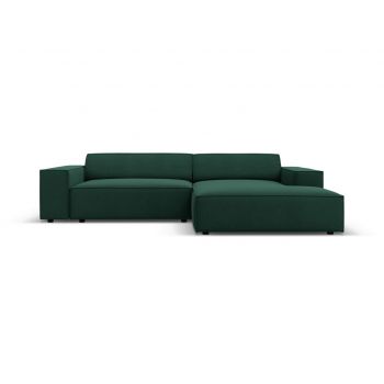 Coltar modular dreapta 3 locuri, Jodie, Micadoni Home, BL, 224x166x70 cm, poliester, verde