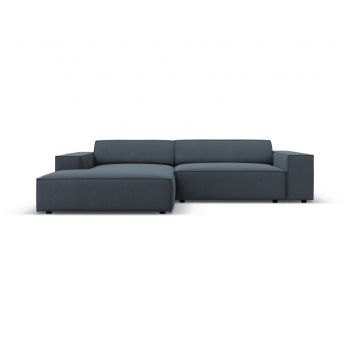 Coltar modular stanga 3 locuri, Jodie, Micadoni Home, BL, 224x166x70 cm, poliester, albastru la reducere