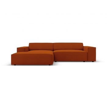 Coltar modular stanga 3 locuri, Jodie, Micadoni Home, BL, 224x166x70 cm, poliester, caramiziu la reducere