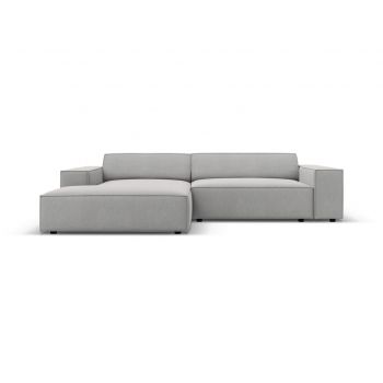 Coltar modular stanga 3 locuri, Jodie, Micadoni Home, BL, 224x166x70 cm, poliester, gri deschis la reducere