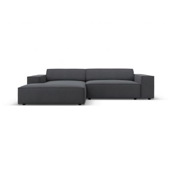 Coltar modular stanga 3 locuri, Jodie, Micadoni Home, BL, 224x166x70 cm, poliester, gri inchis