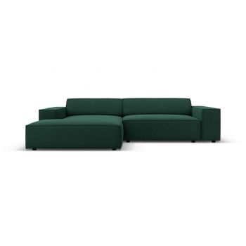 Coltar modular stanga 3 locuri, Jodie, Micadoni Home, BL, 224x166x70 cm, poliester, verde la reducere