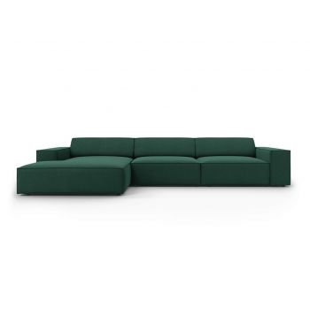 Coltar stanga 4 locuri, Jodie, Micadoni Home, BL, 284x166x70 cm, poliester, verde la reducere