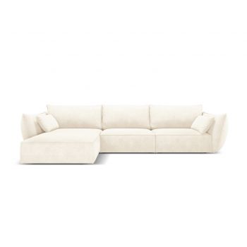 Coltar stanga 4 locuri, Kaelle, Micadoni Home, BL, 308x171x85 cm, poliester chenille, bej deschis la reducere