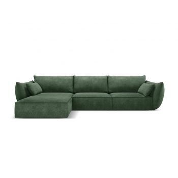 Coltar stanga 4 locuri, Kaelle, Micadoni Home, BL, 308x171x85 cm, poliester chenille, verde bottle la reducere