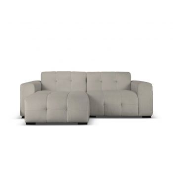 Coltar stanga 4 locuri, Kendal, Micadoni Home, BL, 256x173x79 cm, catifea, gri inchis la reducere