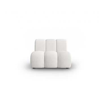 Modul canapea 1 loc fara cotiere, Lupine, Micadoni Home, BL, 90x87x70 cm, poliester chenille, alb