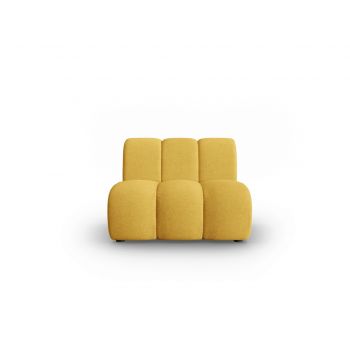 Modul canapea 1 loc fara cotiere, Lupine, Micadoni Home, BL, 90x87x70 cm, poliester chenille, galben ieftina