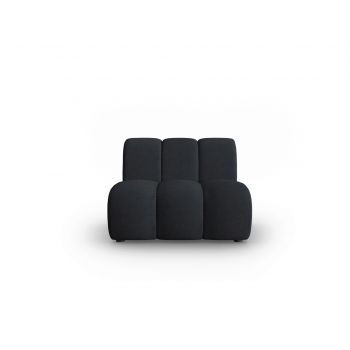 Modul canapea 1 loc fara cotiere, Lupine, Micadoni Home, BL, 90x87x70 cm, poliester chenille, negru