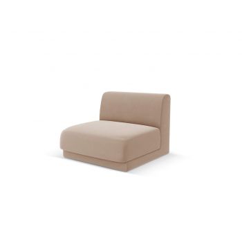 Modul canapea 1 loc fara cotiere, Miley, Micadoni Home, BL, 85x75x74 cm, catifea, cappuccino la reducere