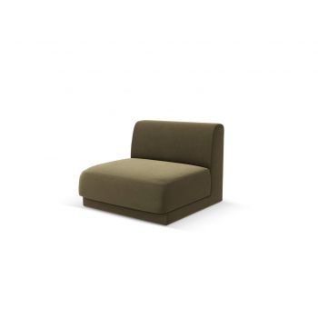 Modul canapea 1 loc fara cotiere, Miley, Micadoni Home, BL, 85x75x74 cm, catifea, verde la reducere