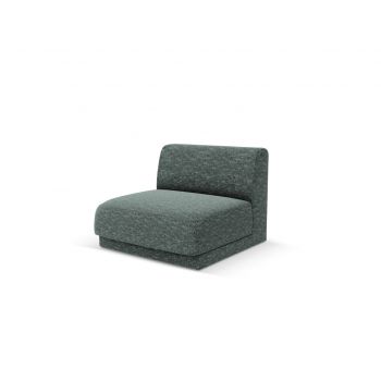 Modul canapea 1 loc fara cotiere, Miley, Micadoni Home, BL, 85x75x74 cm, poliester chenille, albastru petrol