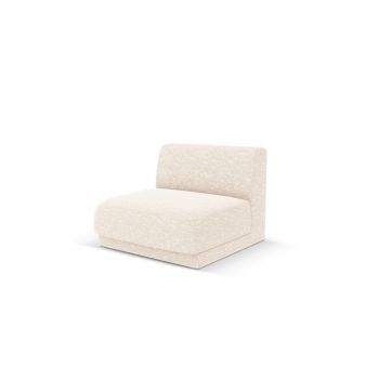 Modul canapea 1 loc fara cotiere, Miley, Micadoni Home, BL, 85x75x74 cm, poliester chenille, bej deschis la reducere