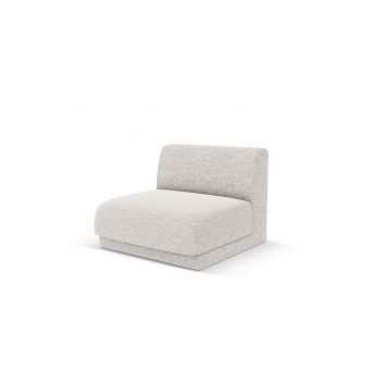 Modul canapea 1 loc fara cotiere, Miley, Micadoni Home, BL, 85x75x74 cm, poliester chenille, gri deschis la reducere