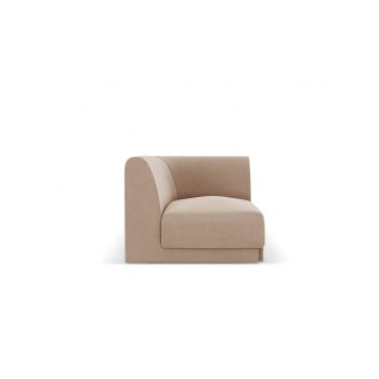 Modul canapea colt 1 loc, Miley, Micadoni Home, BL, 85x85x74 cm, catifea, cappuccino la reducere