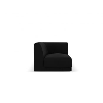 Modul canapea colt 1 loc, Miley, Micadoni Home, BL, 85x85x74 cm, catifea, negru la reducere