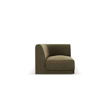 Modul canapea colt 1 loc, Miley, Micadoni Home, BL, 85x85x74 cm, catifea, verde