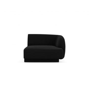 Modul canapea dreapta 1 loc, Miley, Micadoni Home, BL, 92x85x74 cm, catifea, negru la reducere