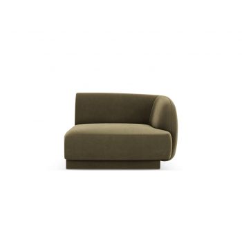 Modul canapea dreapta 1 loc, Miley, Micadoni Home, BL, 92x85x74 cm, catifea, verde la reducere