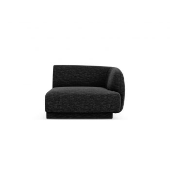 Modul canapea dreapta 1 loc, Miley, Micadoni Home, BL, 92x85x74 cm, poliester chenille, negru