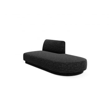 Modul canapea dreapta 2 locuri, Miley, Micadoni Home, BL, 158x85x74 cm, poliester chenille, negru ieftina