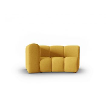 Modul canapea stanga 1.5 locuri, Lupine, Micadoni Home, BL, 171x87x70 cm, poliester chenille, galben la reducere