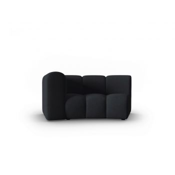 Modul canapea stanga 1.5 locuri, Lupine, Micadoni Home, BL, 171x87x70 cm, poliester chenille, negru la reducere