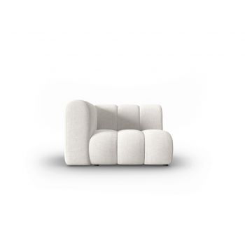 Modul canapea stanga 1 loc, Lupine, Micadoni Home, BL, 114x87x70 cm, poliester chenille, alb la reducere