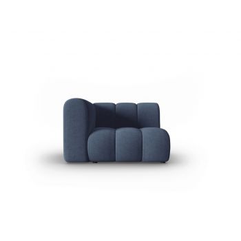 Modul canapea stanga 1 loc, Lupine, Micadoni Home, BL, 114x87x70 cm, poliester chenille, albastru la reducere