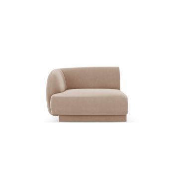 Modul canapea stanga 1 loc, Miley, Micadoni Home, BL, 92x85x74 cm, catifea, cappuccino la reducere