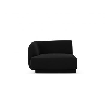 Modul canapea stanga 1 loc, Miley, Micadoni Home, BL, 92x85x74 cm, catifea, negru la reducere