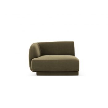 Modul canapea stanga 1 loc, Miley, Micadoni Home, BL, 92x85x74 cm, catifea, verde la reducere