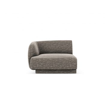 Modul canapea stanga 1 loc, Miley, Micadoni Home, BL, 92x85x74 cm, poliester chenille, gri la reducere