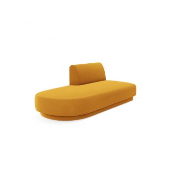 Modul canapea stanga 2 locuri, Miley, Micadoni Home, BL, 158x85x74 cm, catifea, galben la reducere