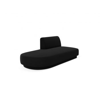 Modul canapea stanga 2 locuri, Miley, Micadoni Home, BL, 158x85x74 cm, catifea, negru la reducere