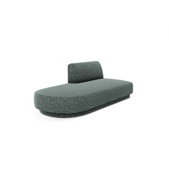 Modul canapea stanga 2 locuri, Miley, Micadoni Home, BL, 158x85x74 cm, poliester chenille, albastru petrol la reducere