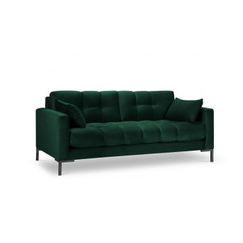 Canapea 2 locuri, Mamaia, Micadoni Home, BL, 152x92x75 cm, catifea, verde bottle la reducere