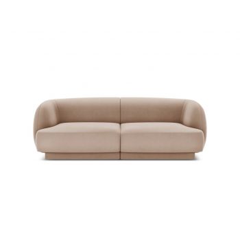 Canapea 2 locuri, Miley, Micadoni Home, BL, 184x85x74 cm, catifea, cappuccino ieftina