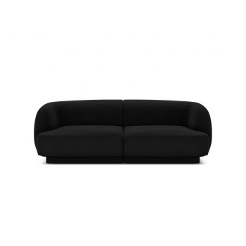 Canapea 2 locuri, Miley, Micadoni Home, BL, 184x85x74 cm, catifea, negru ieftina