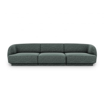 Canapea 3 locuri, Miley, Micadoni Home, BL, 259x85x74 cm, poliester chenille, albastru petrol