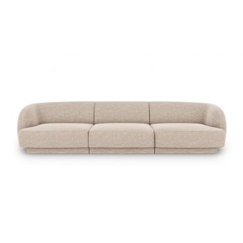 Canapea 3 locuri, Miley, Micadoni Home, BL, 259x85x74 cm, poliester chenille, bej