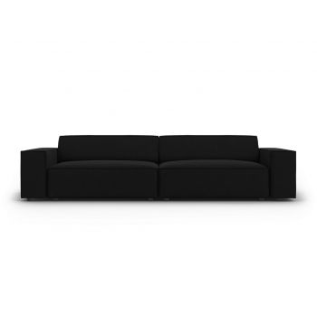 Canapea 4 locuri, Jodie, Micadoni Home, BL, 244x102x70 cm, catifea, negru