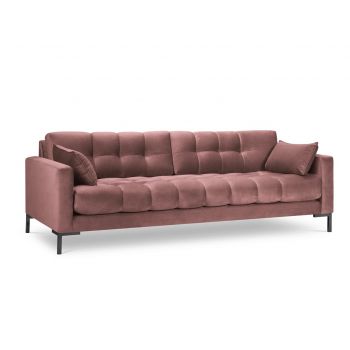 Canapea 4 locuri, Mamaia, Micadoni Home, BL, 217x92x75 cm, catifea, roz