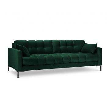 Canapea 4 locuri, Mamaia, Micadoni Home, BL, 217x92x75 cm, catifea, verde bottle la reducere