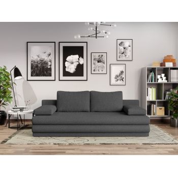 Canapea Extensibila Sensi plusata aspect lana gri